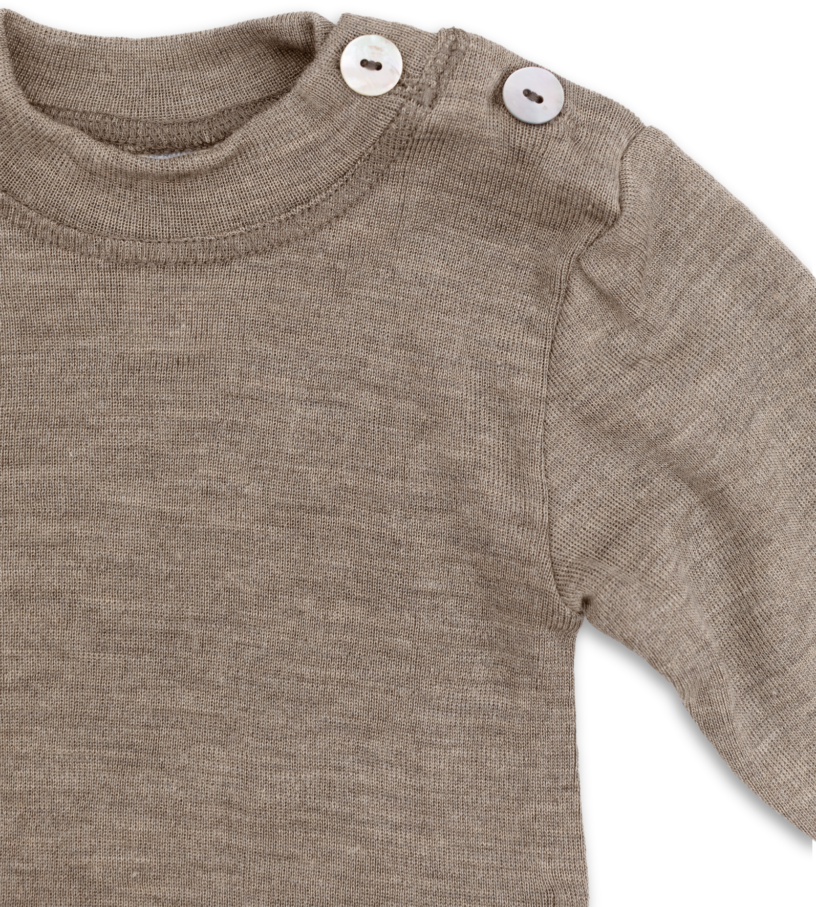Engel Natur - Wol/Zijde Baby Shirt Lange Mouw - Walnoot