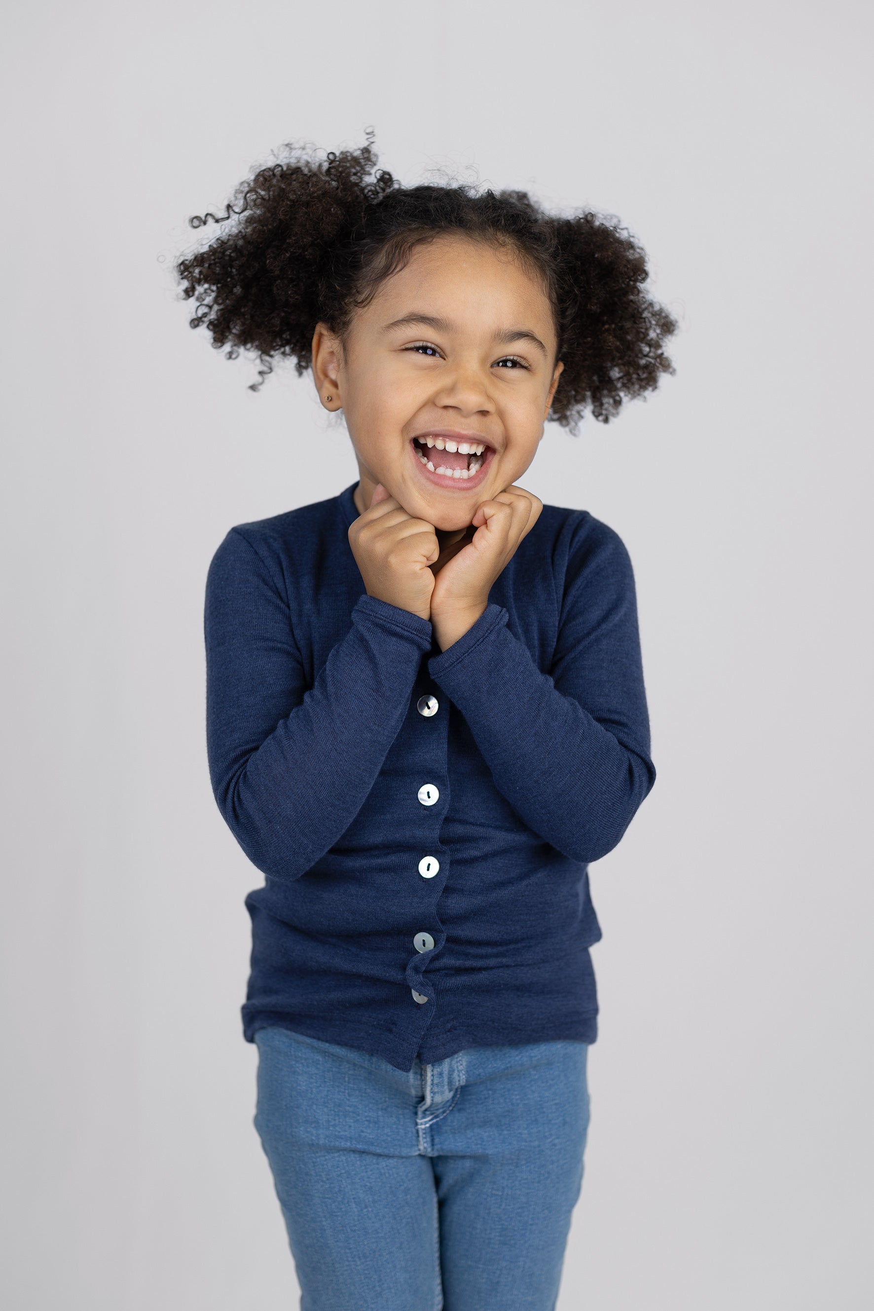 Engel Natur - Wol/Zijde Kinder Vestje - Marine