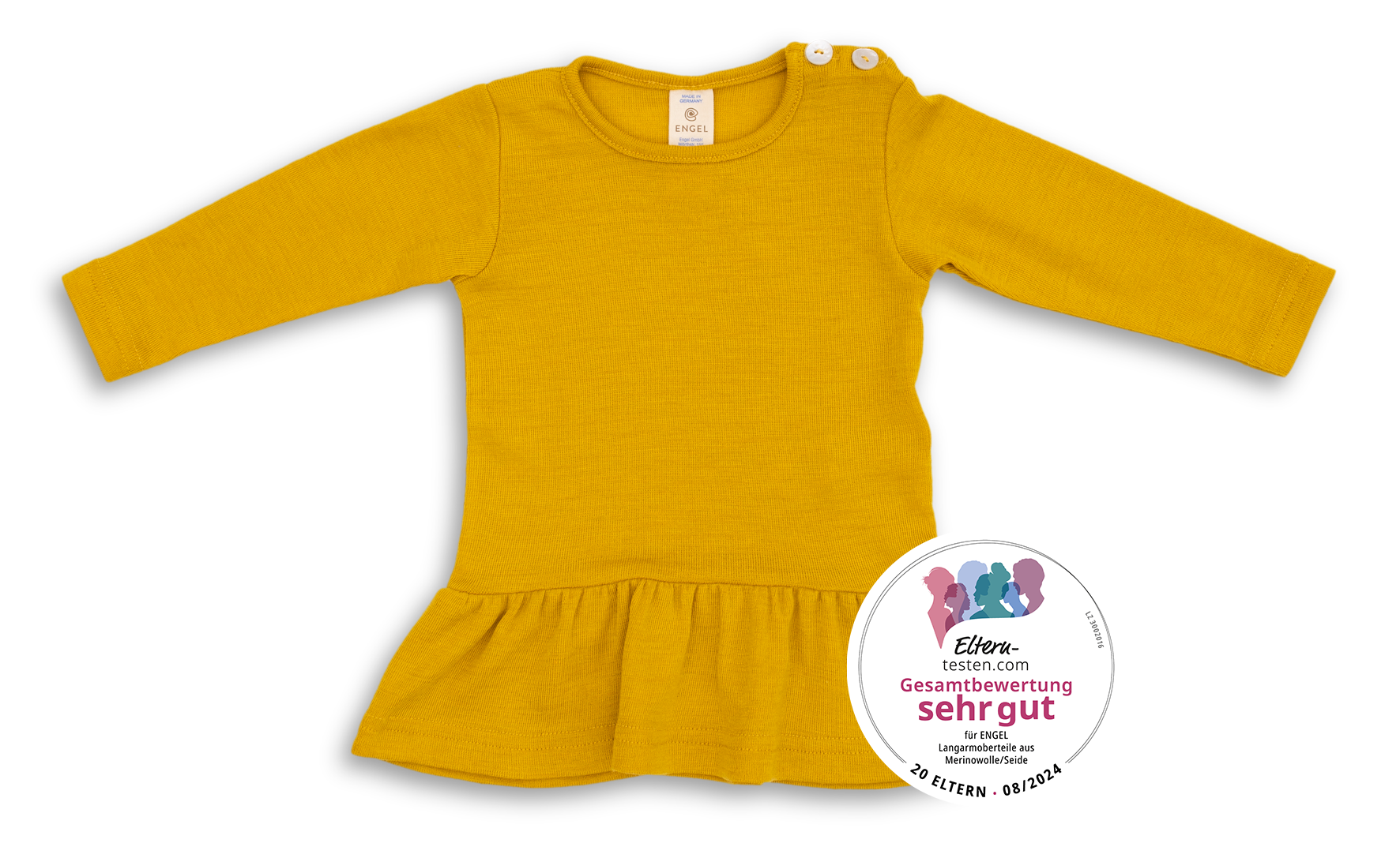 Engel Natur - Wol/Zijde Baby Tunika - Saffraan