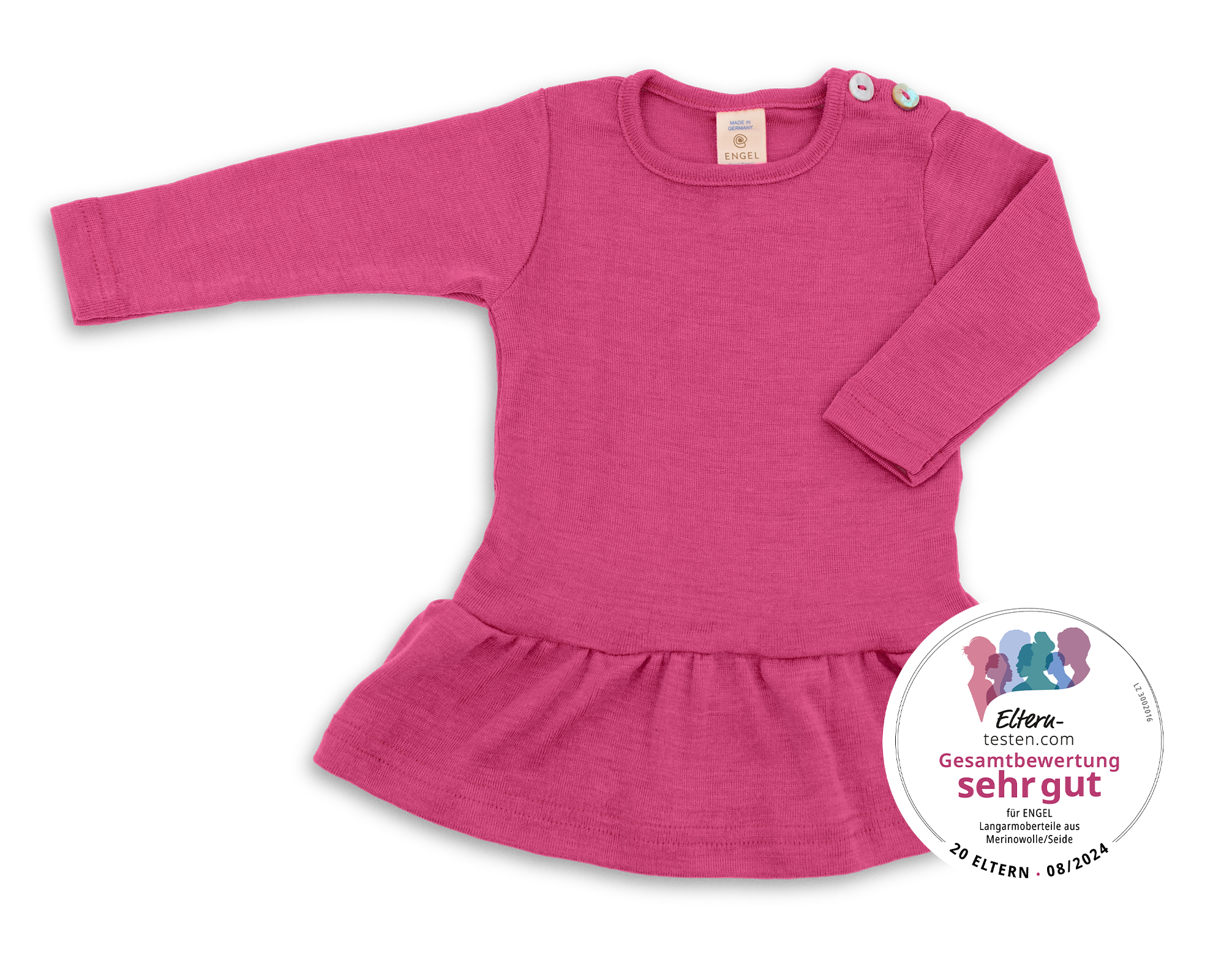 Engel Natur - Wol/Zijde Baby Tunika - Framboos