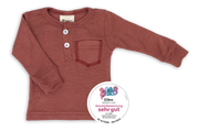 Engel Natur - Wol/Zijde Baby Shirt Lange Mouw met Knopenlijst - Koper