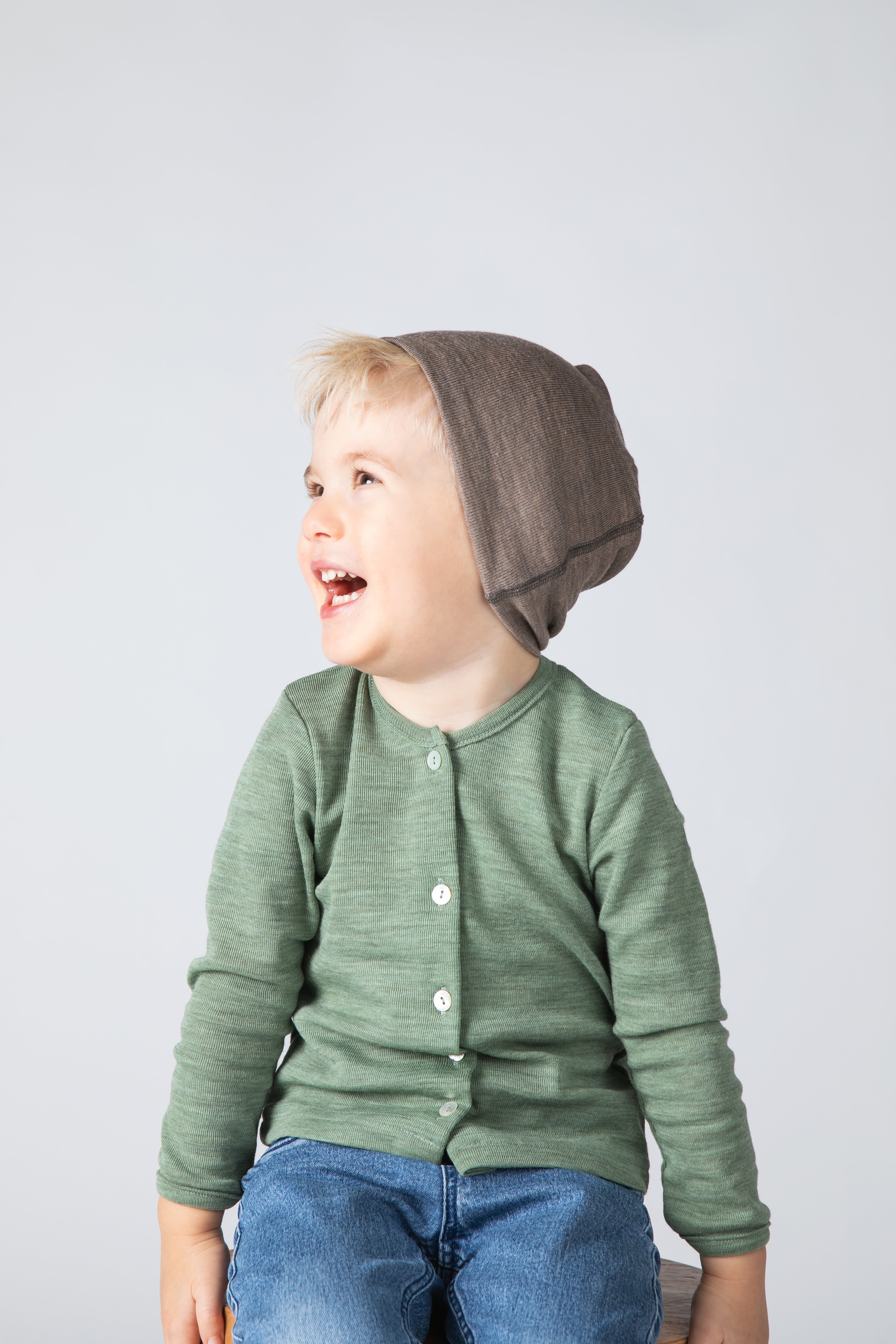 Engel Natur - Wol/Zijde Baby Muts - Walnoot