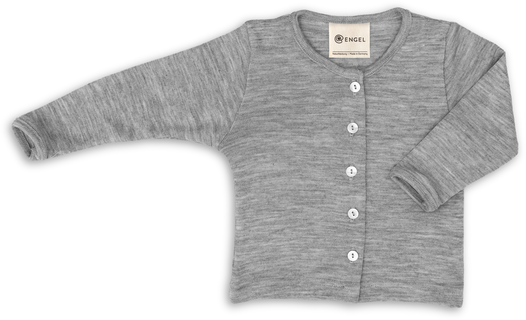 Engel Natur - Wol/Zijde Baby Vestje - Lichtgrijs Mélange