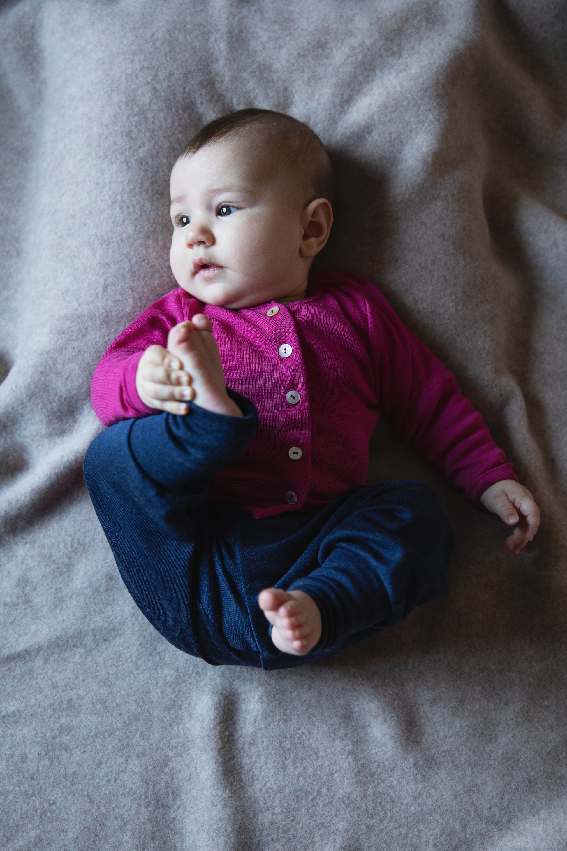 Engel Natur - Wol/Zijde Baby Vestje - Framboos