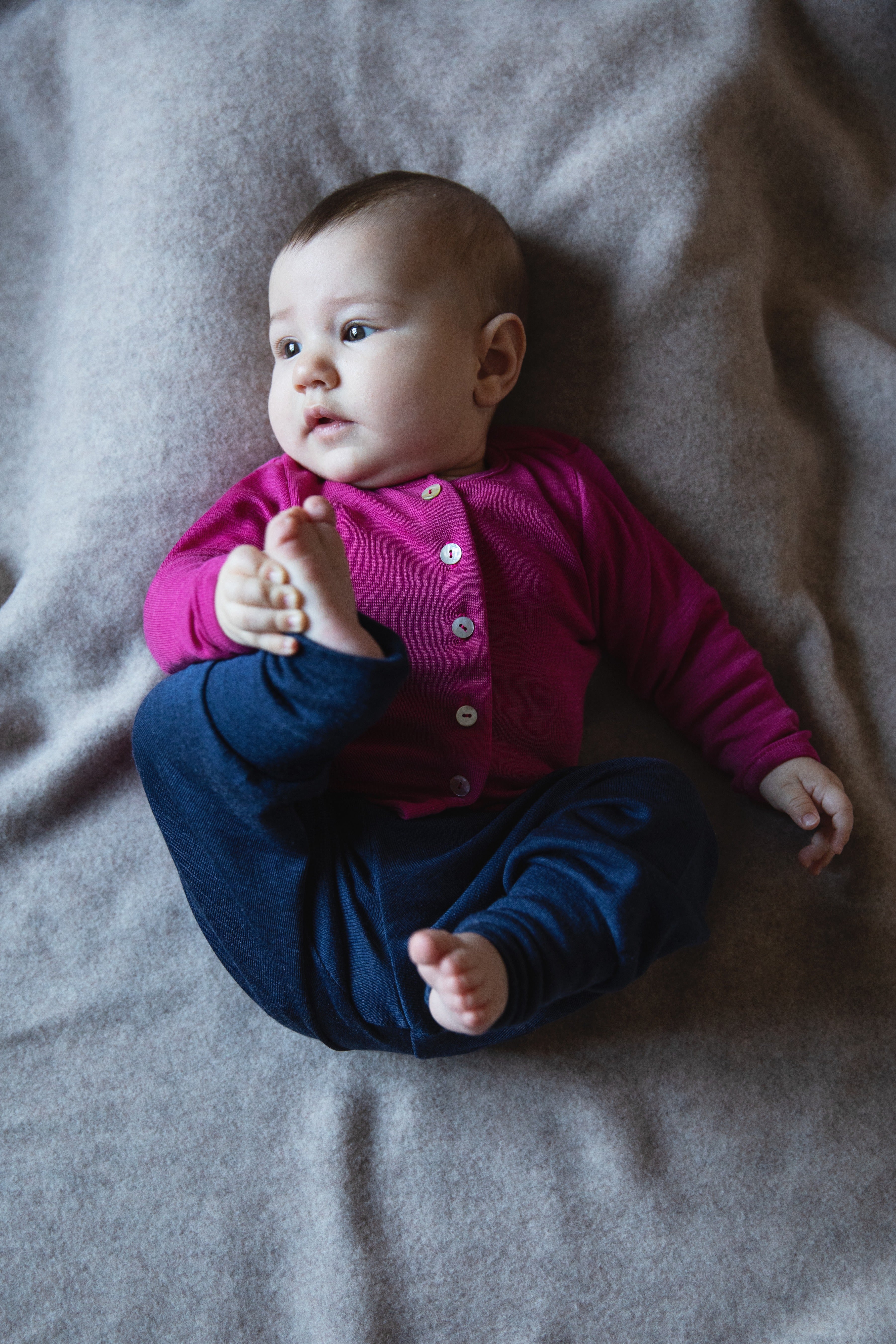 Engel Natur - Wol/Zijde Baby Vestje - Framboos