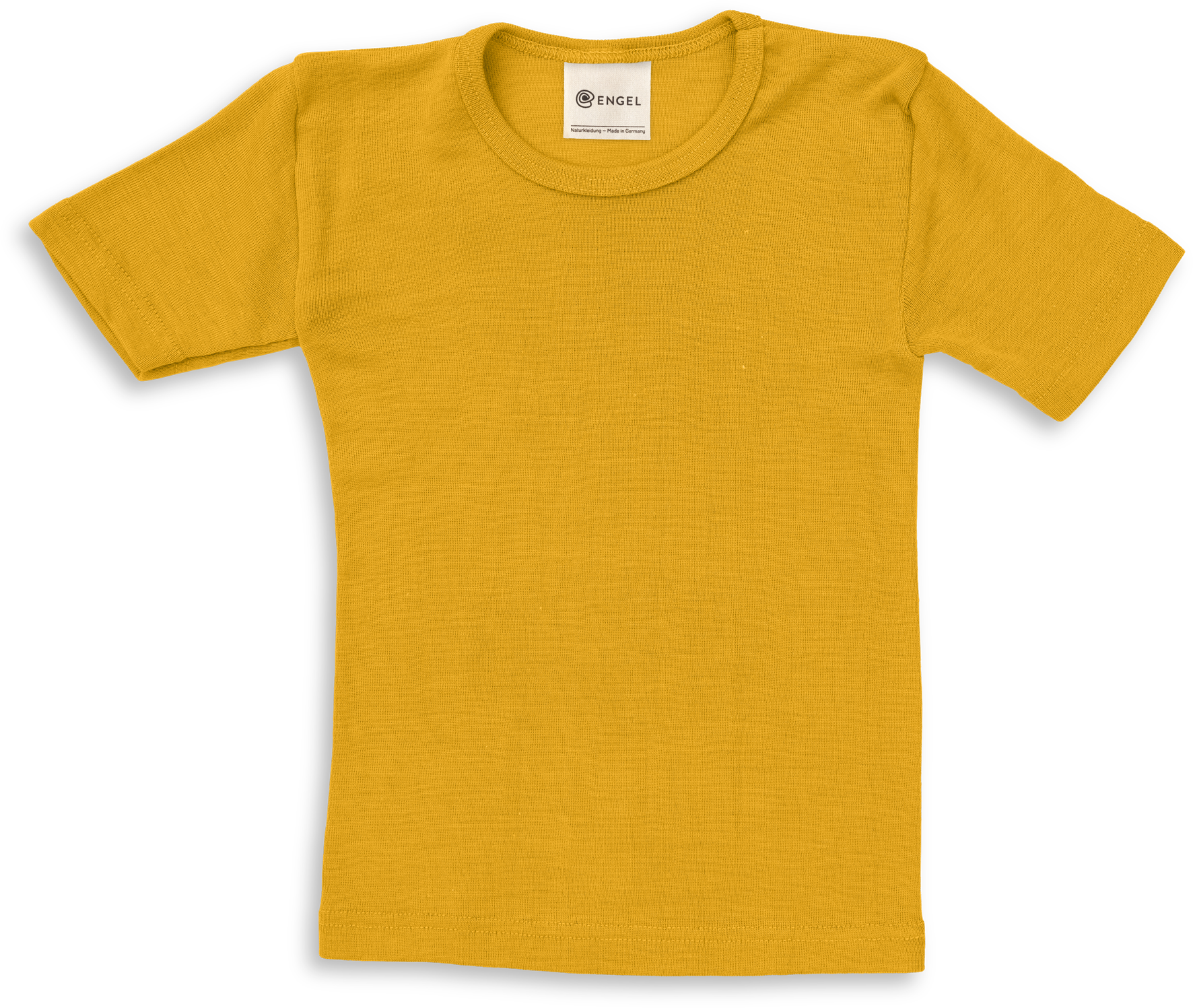 Engel Natur - Wol/Zijde Kinder Shirt Korte Mouw - Saffraan