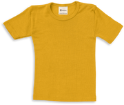 Engel Natur - Wol/Zijde Kinder Shirt Korte Mouw - Saffraan