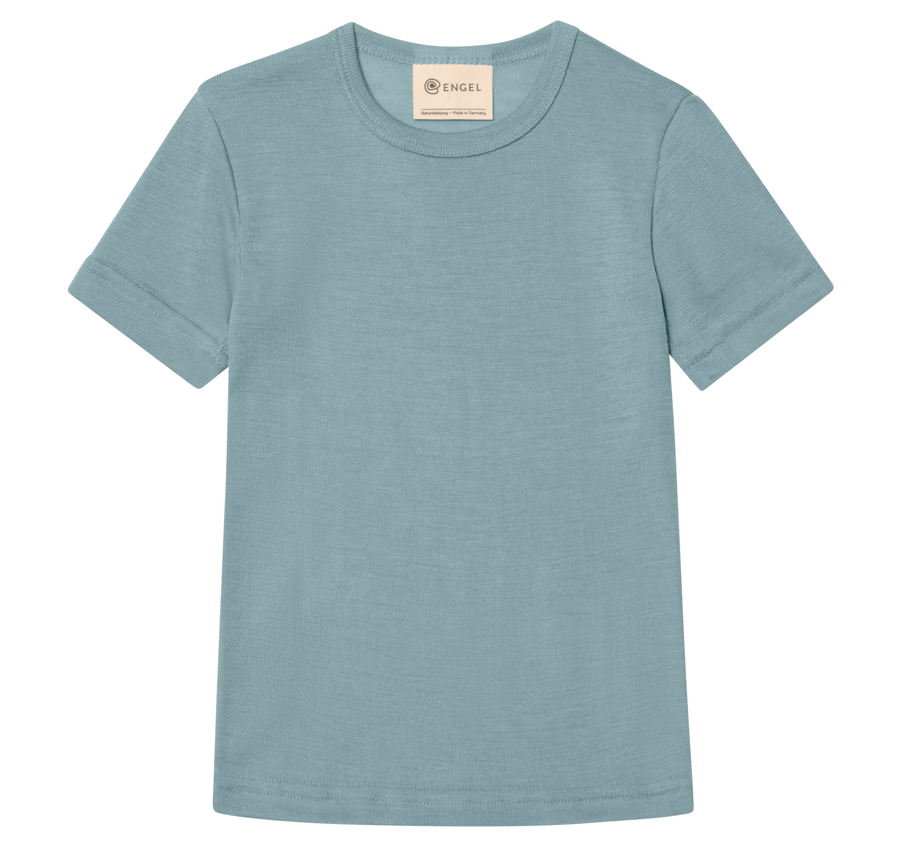 Engel Natur - Wol/Zijde Kinder Shirt Korte Mouw - Bergblauw
