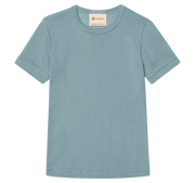 Engel Natur - Wol/Zijde Kinder Shirt Korte Mouw - Bergblauw