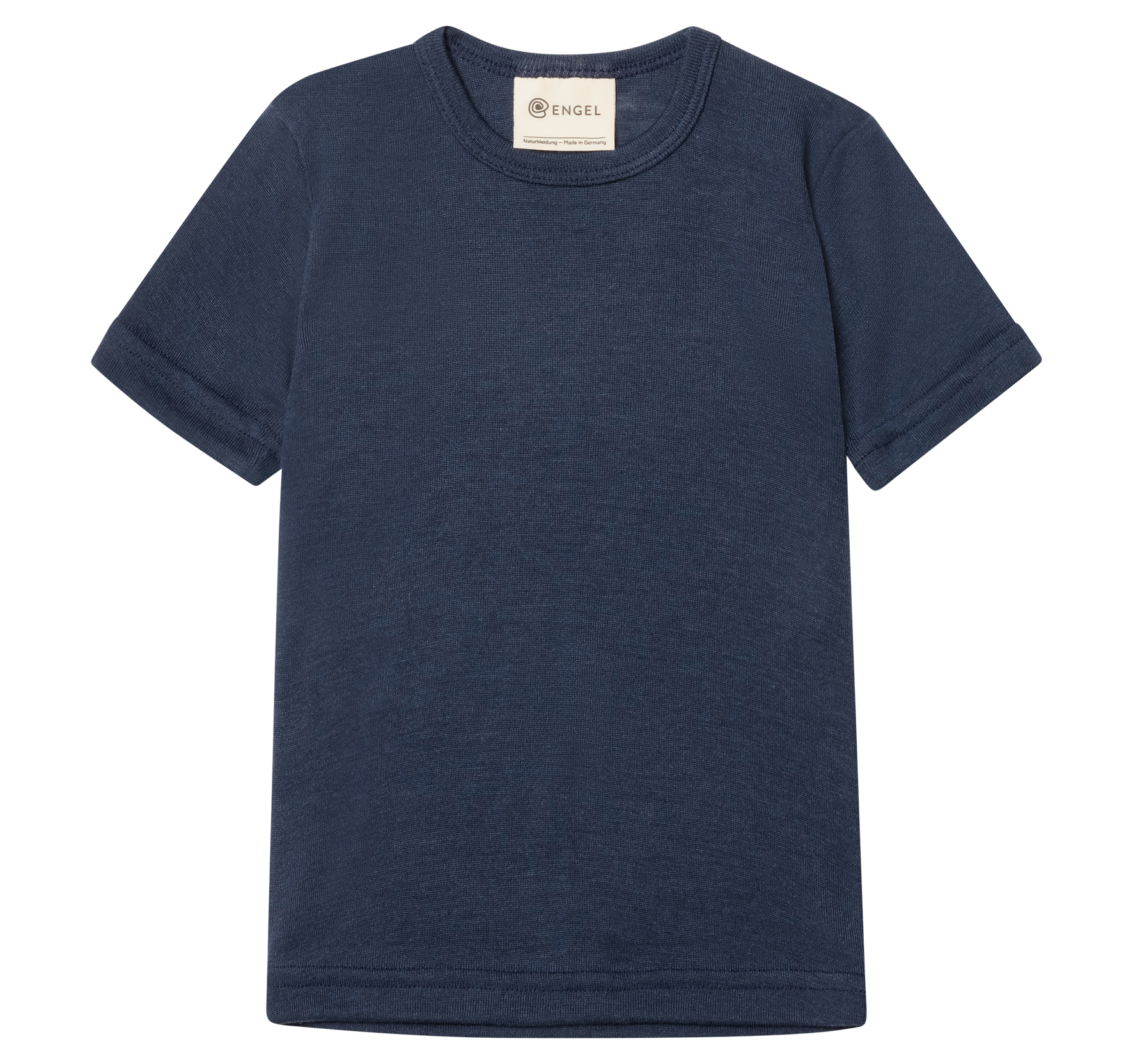 Engel Natur - Wol/Zijde Kinder Shirt Korte Mouw - Marine