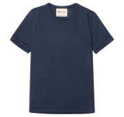 Engel Natur - Wol/Zijde Kinder Shirt Korte Mouw - Marine
