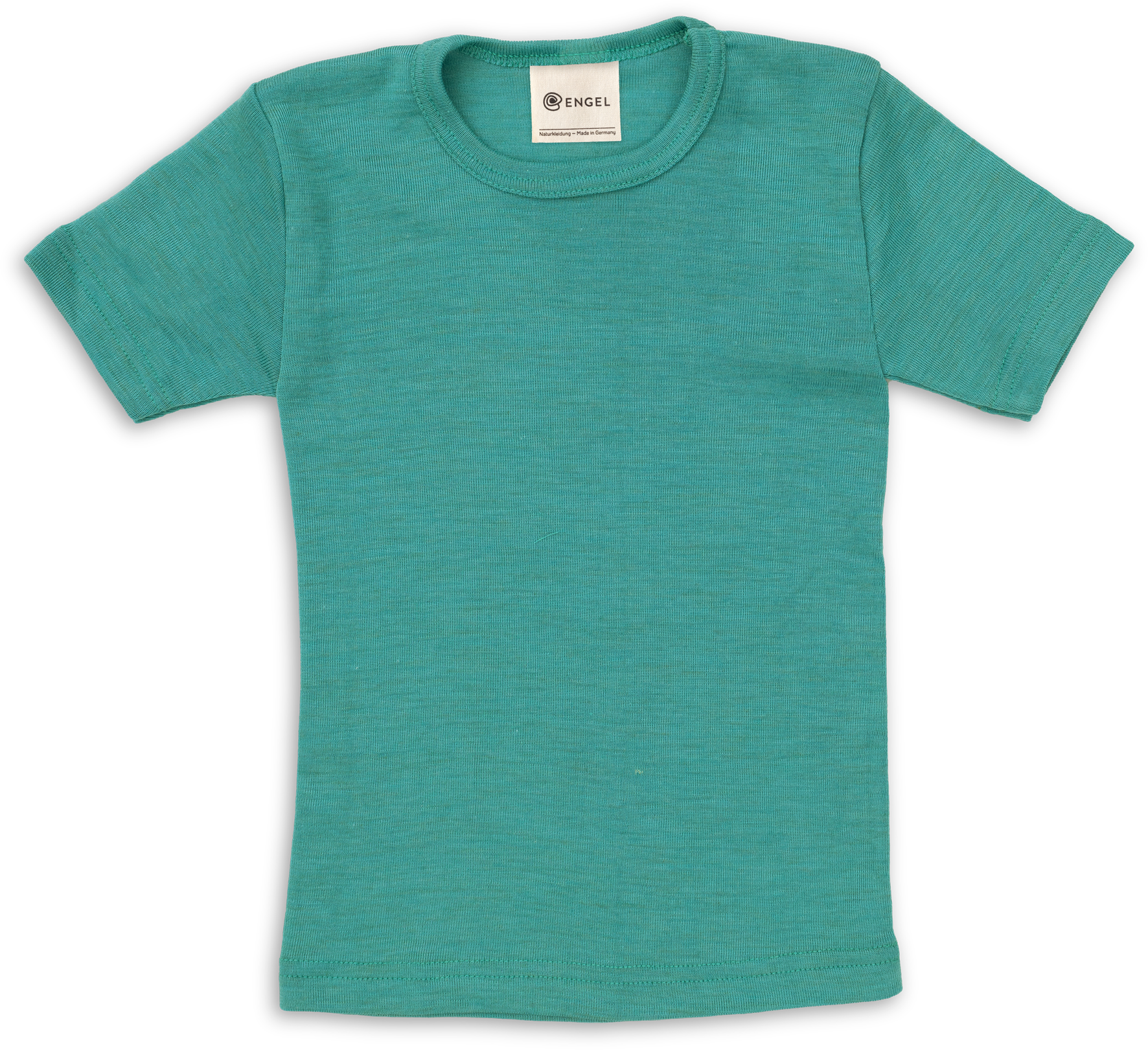 Engel Natur - Wol/Zijde Kinder Shirt Korte Mouw - IJsvogelblauw