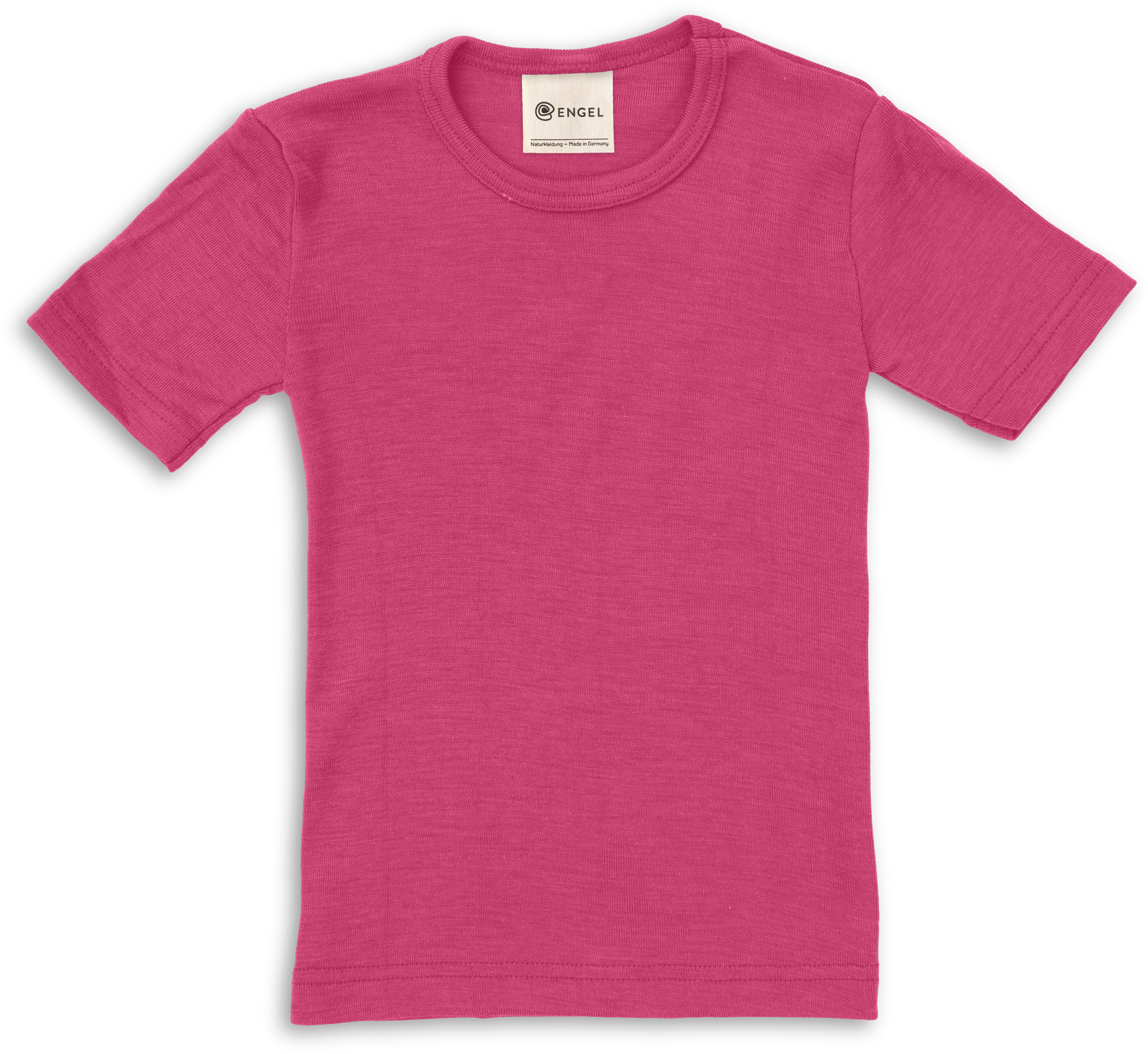Engel Natur - Wol/Zijde Kinder Shirt Korte Mouw - Framboos
