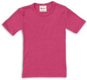Engel Natur - Wol/Zijde Kinder Shirt Korte Mouw - Framboos