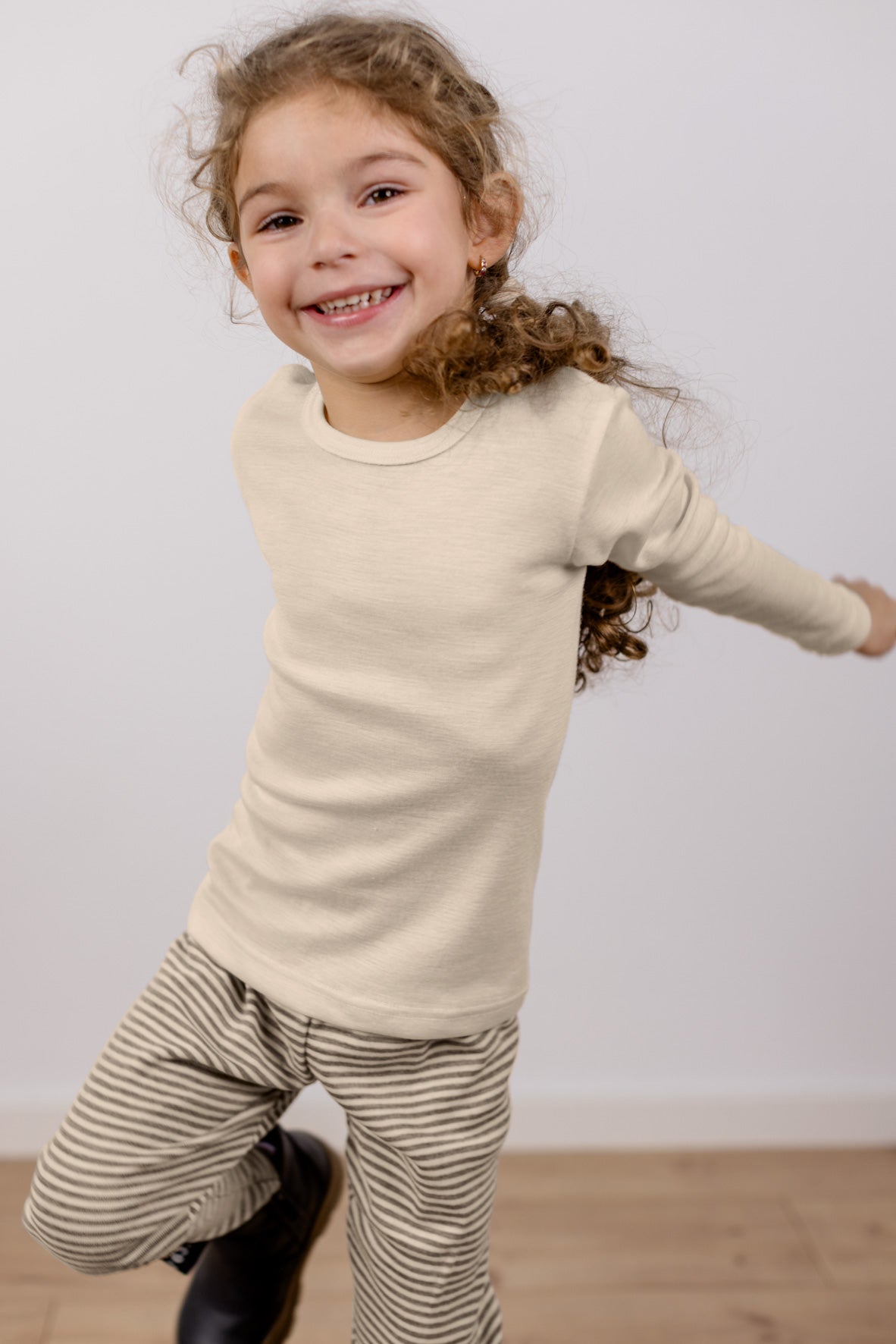 Engel Natur - Wol/Zijde Kinder Shirt Lange Mouw - Naturel