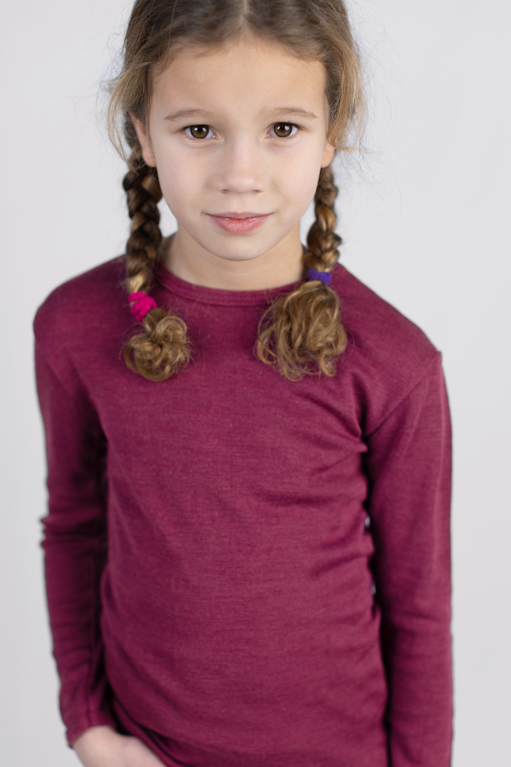 Engel Natur - Wol/Zijde Kinder Shirt Lange Mouw - Orchidee
