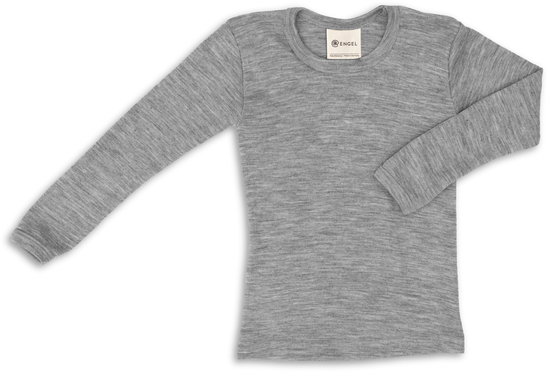 Engel Natur - Wol/Zijde Kinder Shirt Lange Mouw - Lichtgrijs Mélange