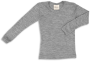 Engel Natur - Wol/Zijde Kinder Shirt Lange Mouw - Lichtgrijs Mélange