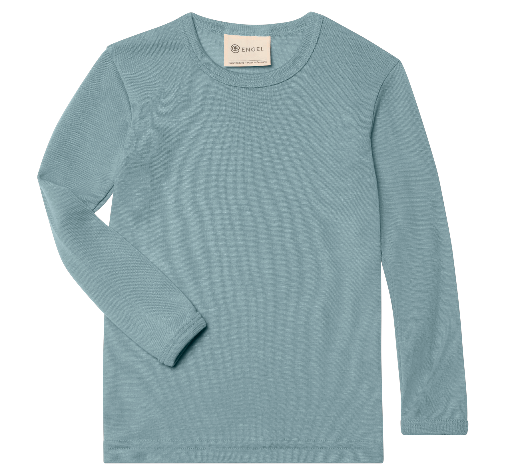 Engel Natur - Wol/Zijde Kinder Shirt Lange Mouw - Bergblauw