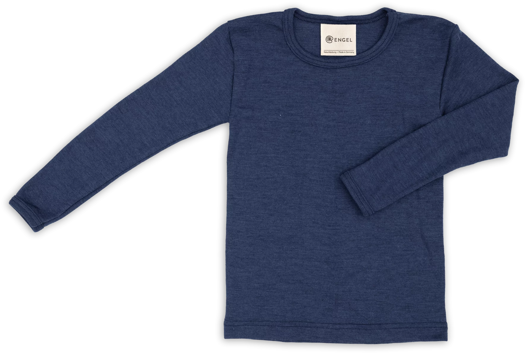 Engel-Natur - wol/zijde kindershirt lange mouw marine (maat 92-176)