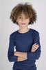Engel-Natur - wol/zijde kindershirt lange mouw marine (maat 92-176)