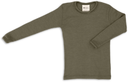 Engel Natur - Wol/Zijde Kinder Shirt Lange Mouw - Olijf