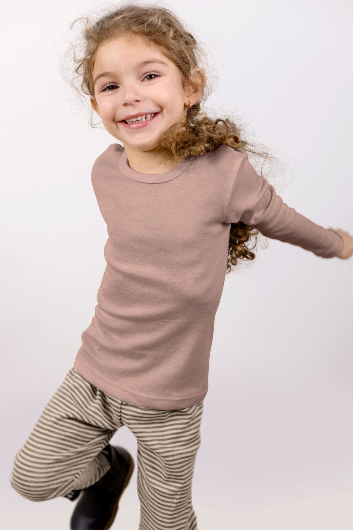 Engel Natur - Wol/Zijde Kinder Shirt Lange Mouw - Oudroze