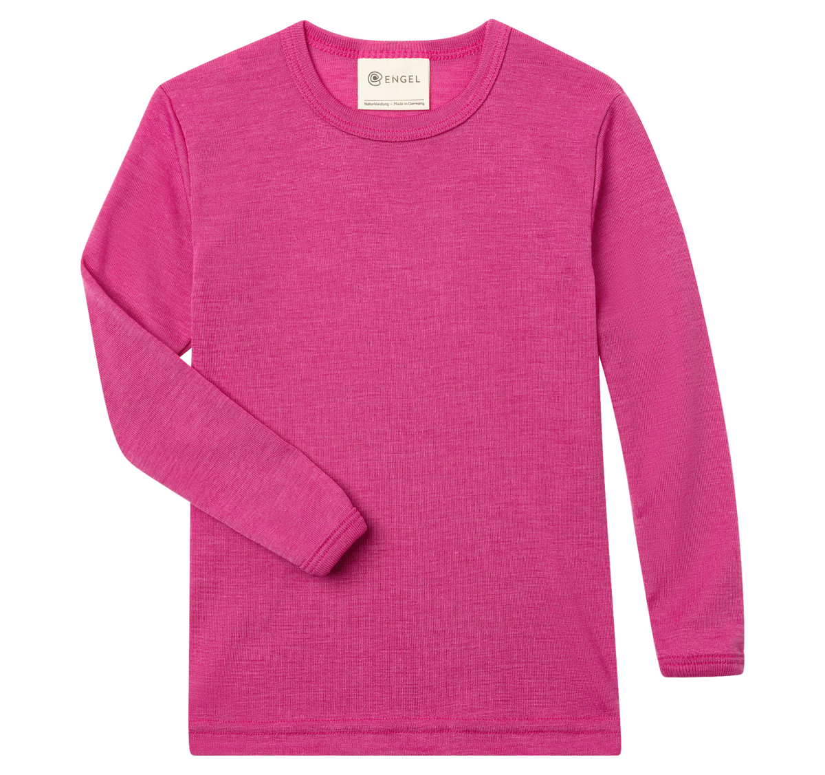 Engel Natur - Wol/Zijde Kinder Shirt Lange Mouw - Framboos