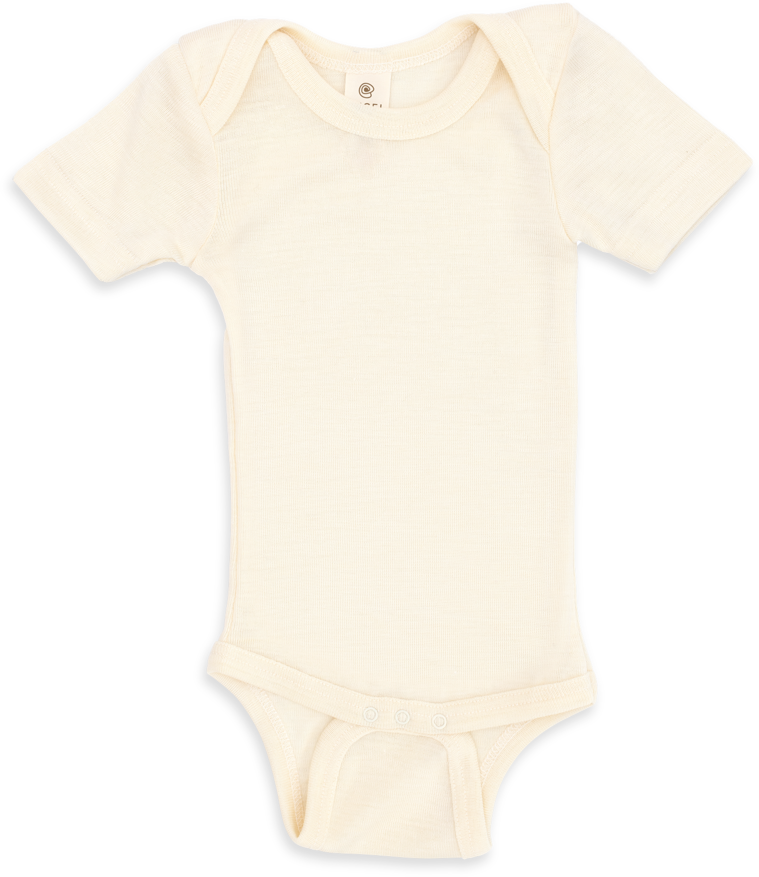 Engel Natur - Wol/Zijde Baby Romper Korte Mouw - Naturel