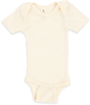Engel Natur - Wol/Zijde Baby Romper Korte Mouw - Naturel