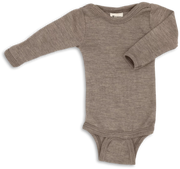 Engel Natur - wol/zijde lange mouw romper - Walnoot