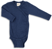Engel Natur - Wol/Zijde Baby Overslag Romper Lange Mouw - Marine