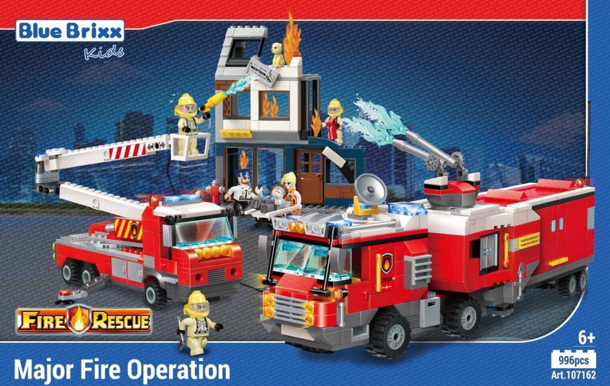 BlueBrixx - Brandweer Grote Brandweer Operatie (996 bouwstenen) 6+ jaar - bouwset