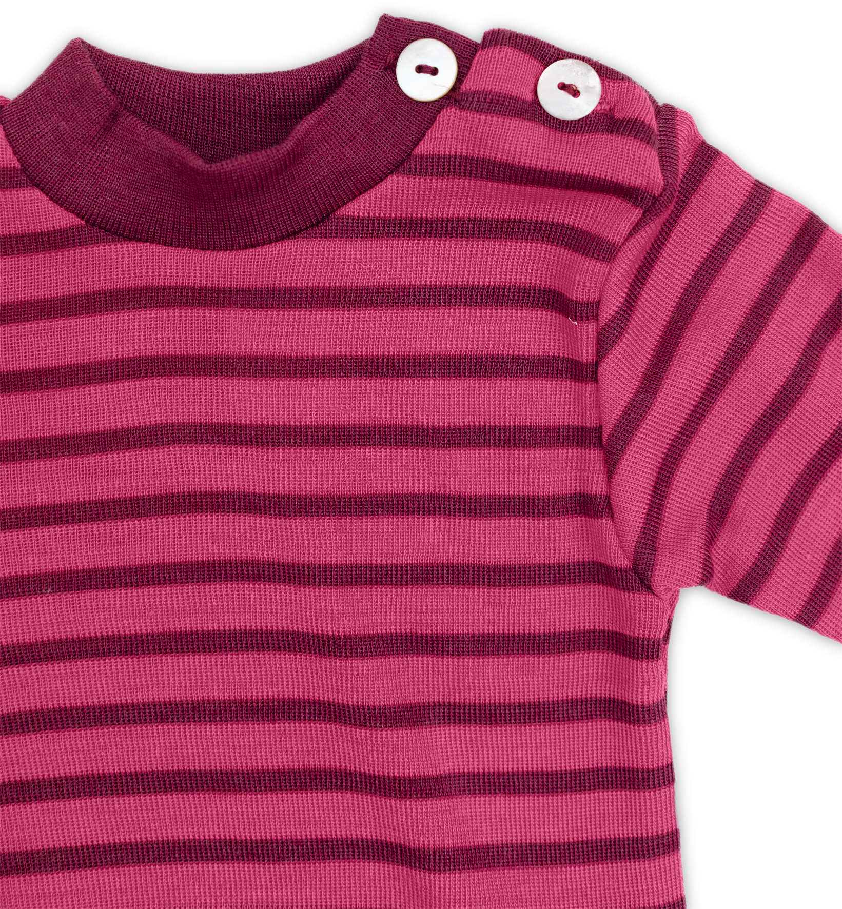 Engel Natur - Wol/Zijde Baby Shirt Lange Mouw - Framboos/Orchidee