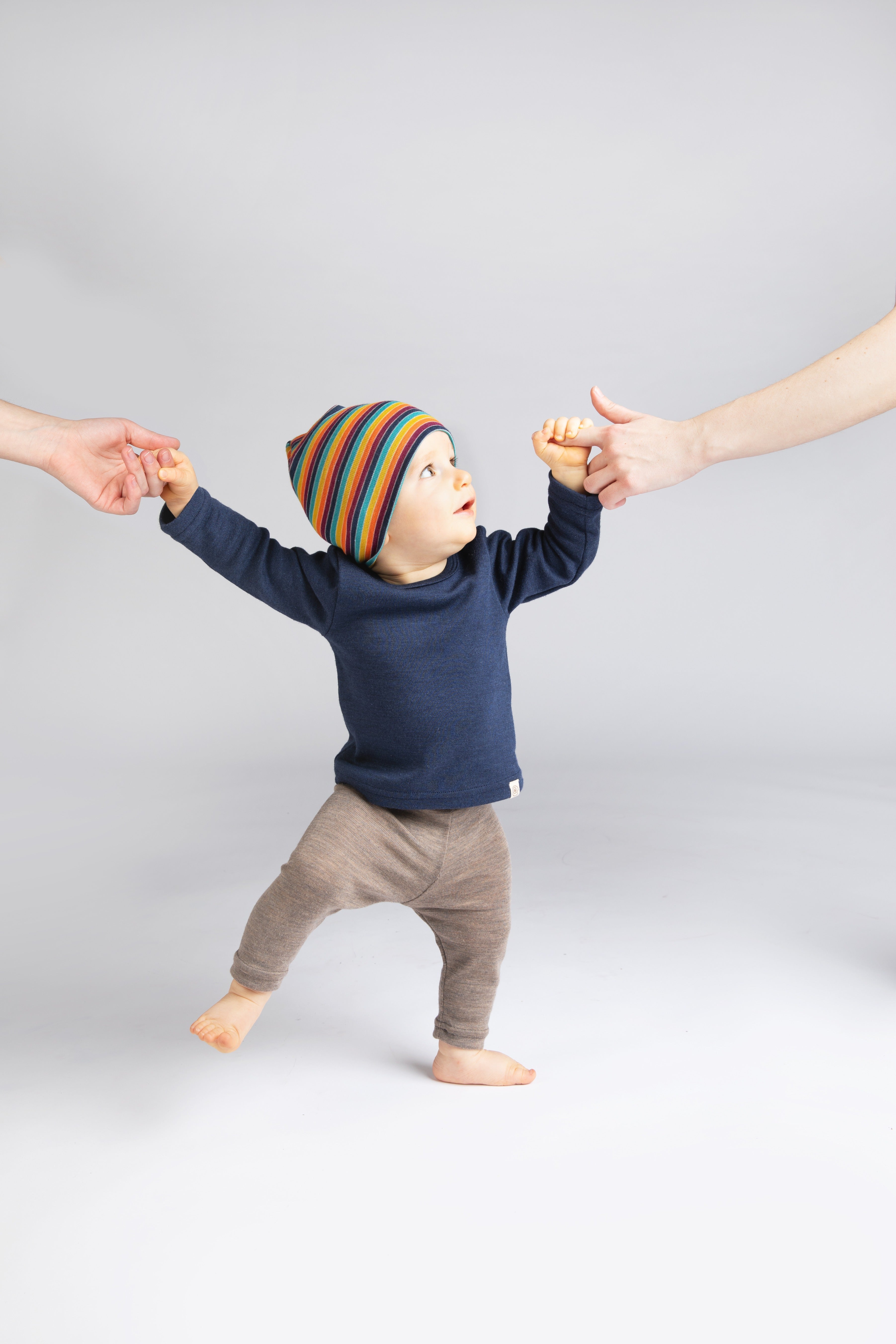 Engel Natur - Wol/Zijde Baby Muts - Multicolour
