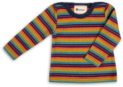 Engel Natur - Wol/Zijde Baby Shirt Lange Mouw met Drukknopen - Multicolour