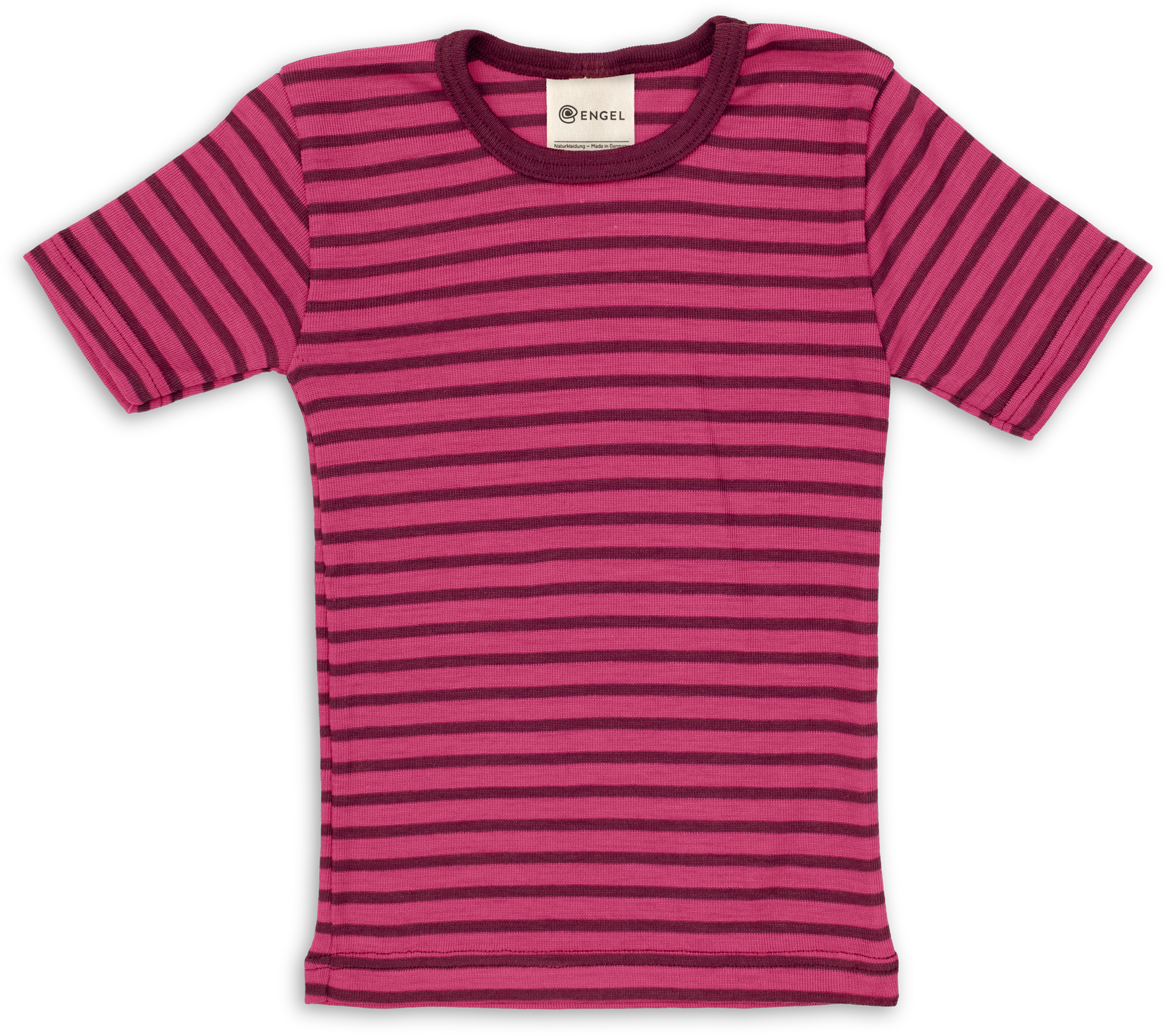 Engel Natur - Wol/Zijde Kinder Shirt Korte Mouw - Framboos/Orchidee