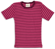 Engel Natur - Wol/Zijde Kinder Shirt Korte Mouw - Framboos/Orchidee