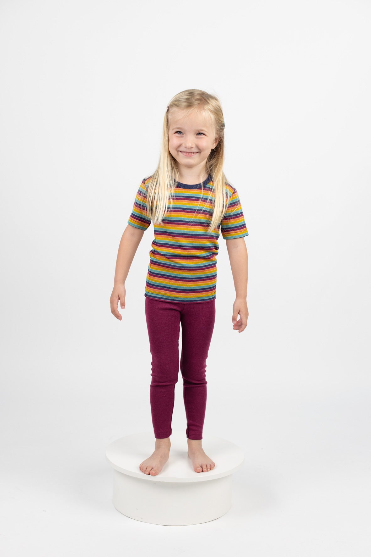 Engel Natur - Wol/Zijde Kinder Shirt Korte Mouw - Multicolour