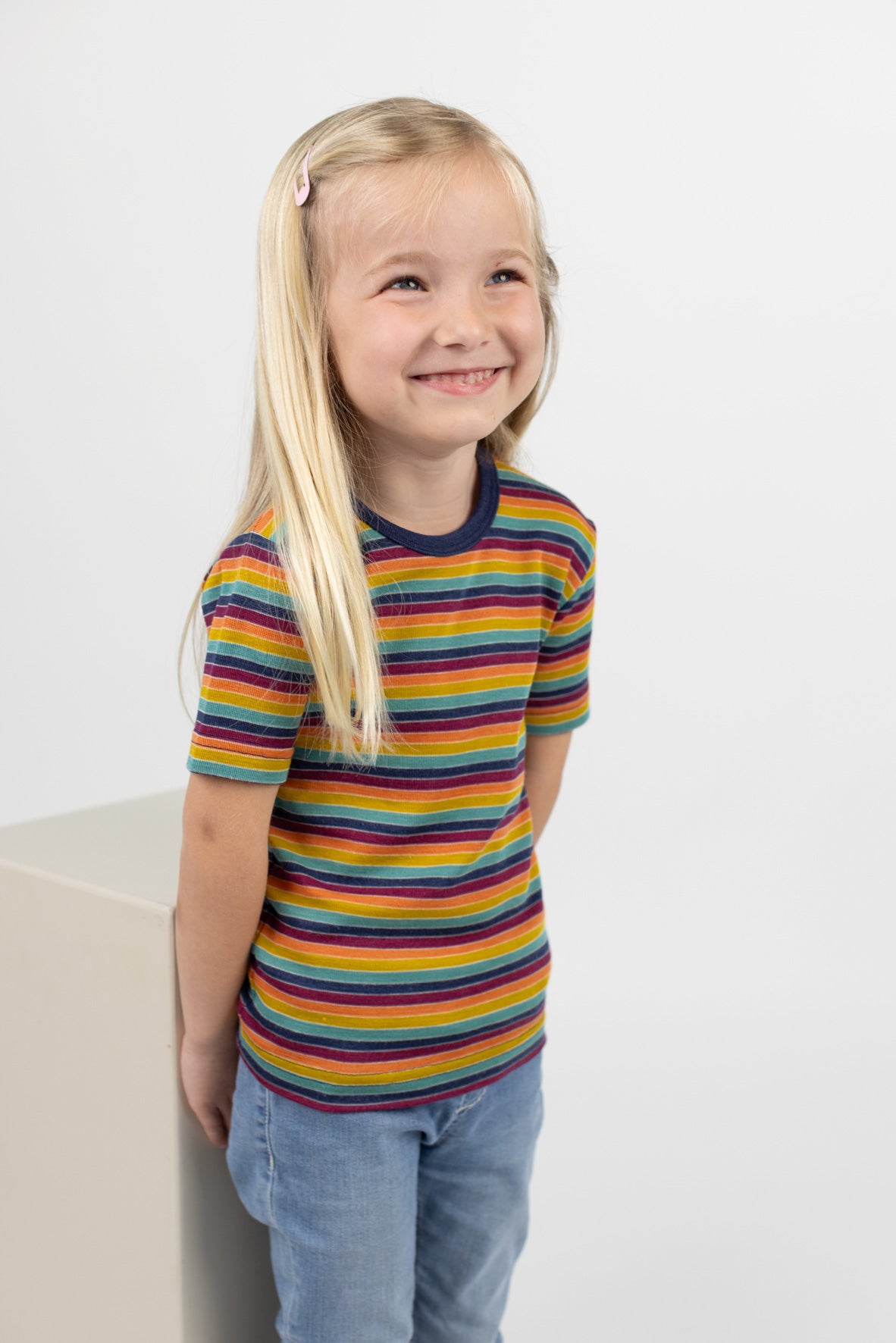 Engel Natur - Wol/Zijde Kinder Shirt Korte Mouw - Multicolour