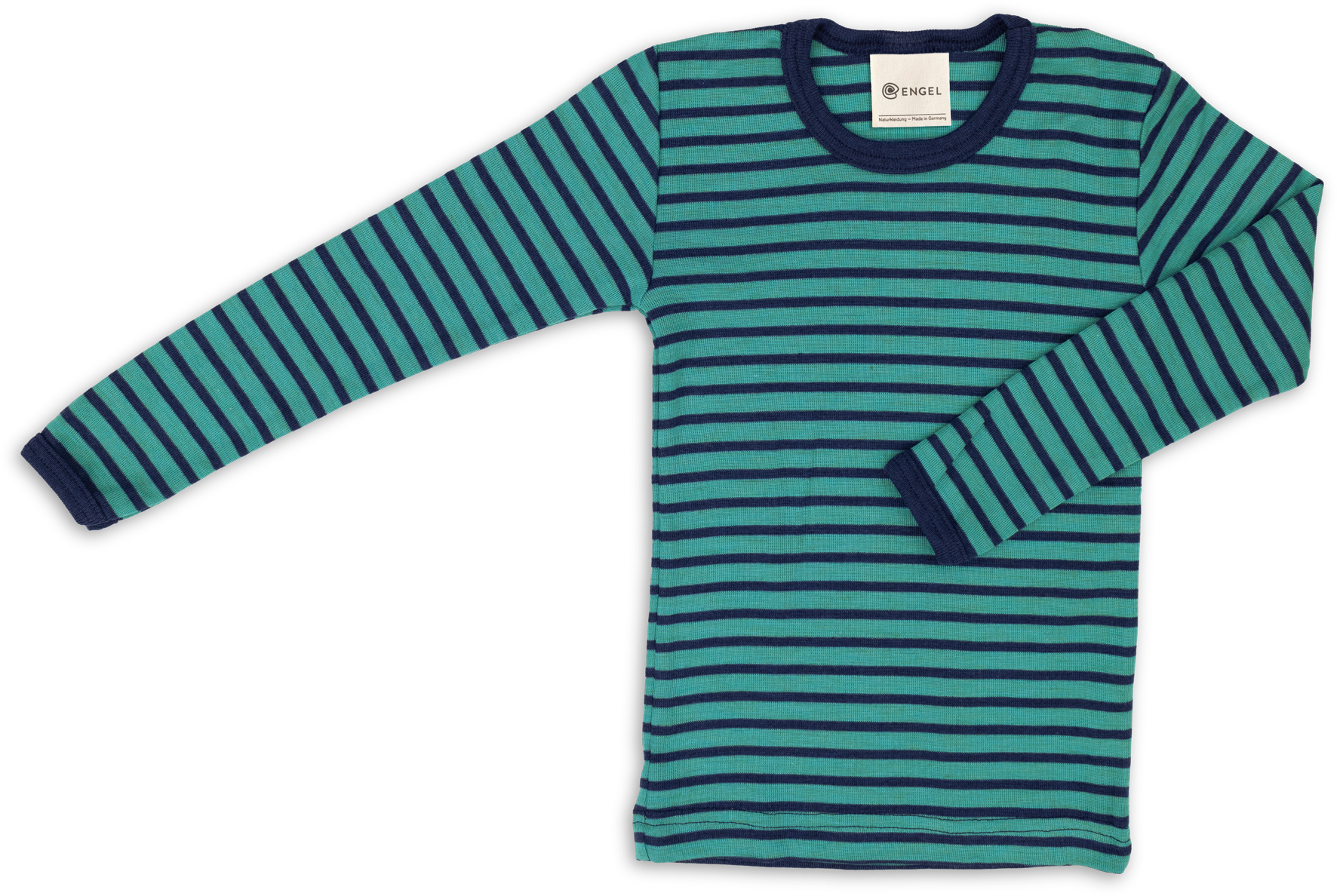Engel Natur - Wol/Zijde Kinder Shirt Lange Mouw - IJsvogelblauw/Marine