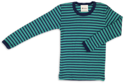 Engel Natur - Wol/Zijde Kinder Shirt Lange Mouw - IJsvogelblauw/Marine
