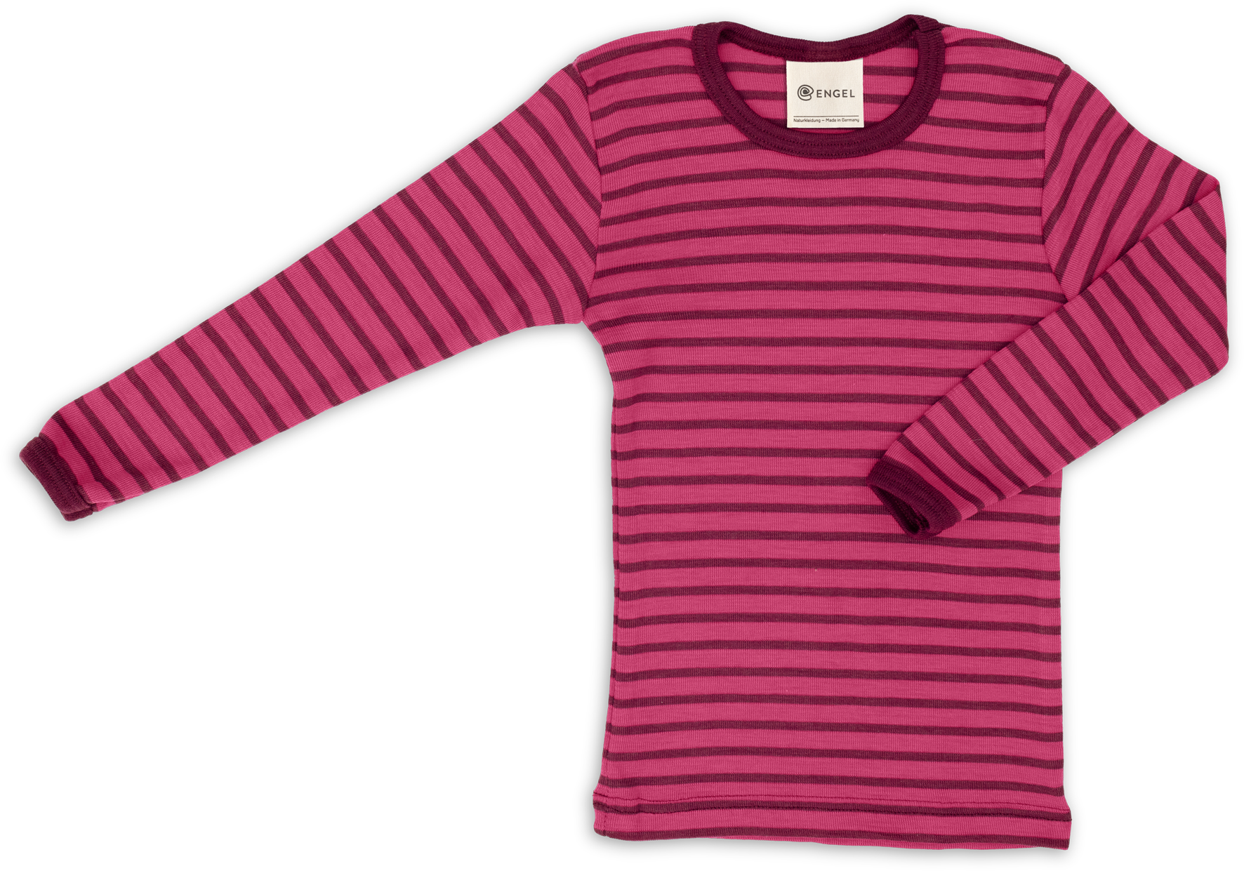 Engel Natur - Wol/Zijde Kinder Shirt Lange Mouw - Framboos/Orchidee
