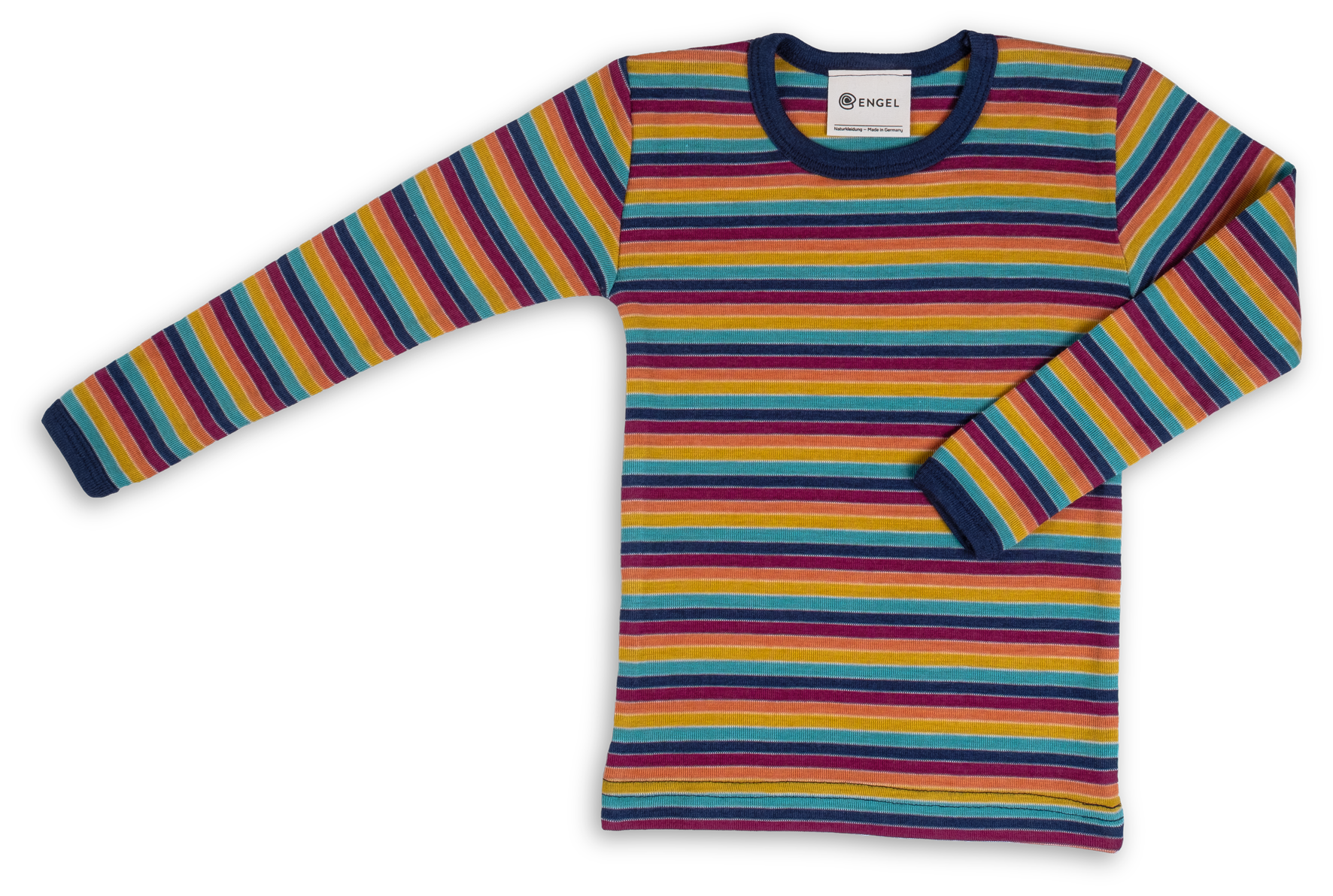 Engel Natur - Wol/Zijde Kinder Shirt Lange Mouw - Multicolour