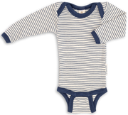 Engel Natur - Wol/Zijde Baby Romper Lange Mouw - Naturel/Marine