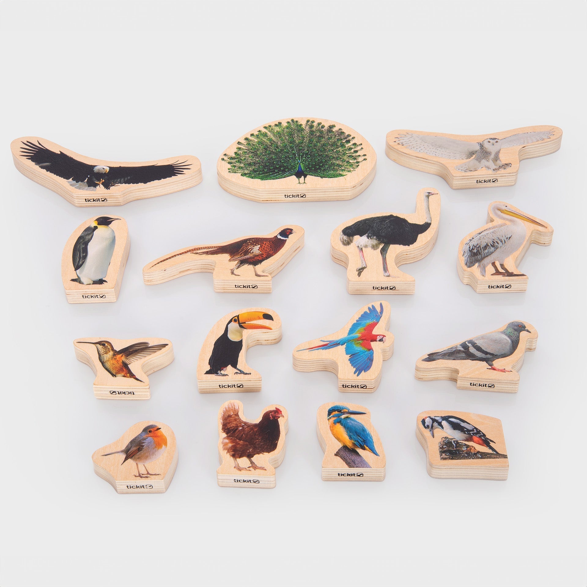TickiT - Houten Vogels Blokken