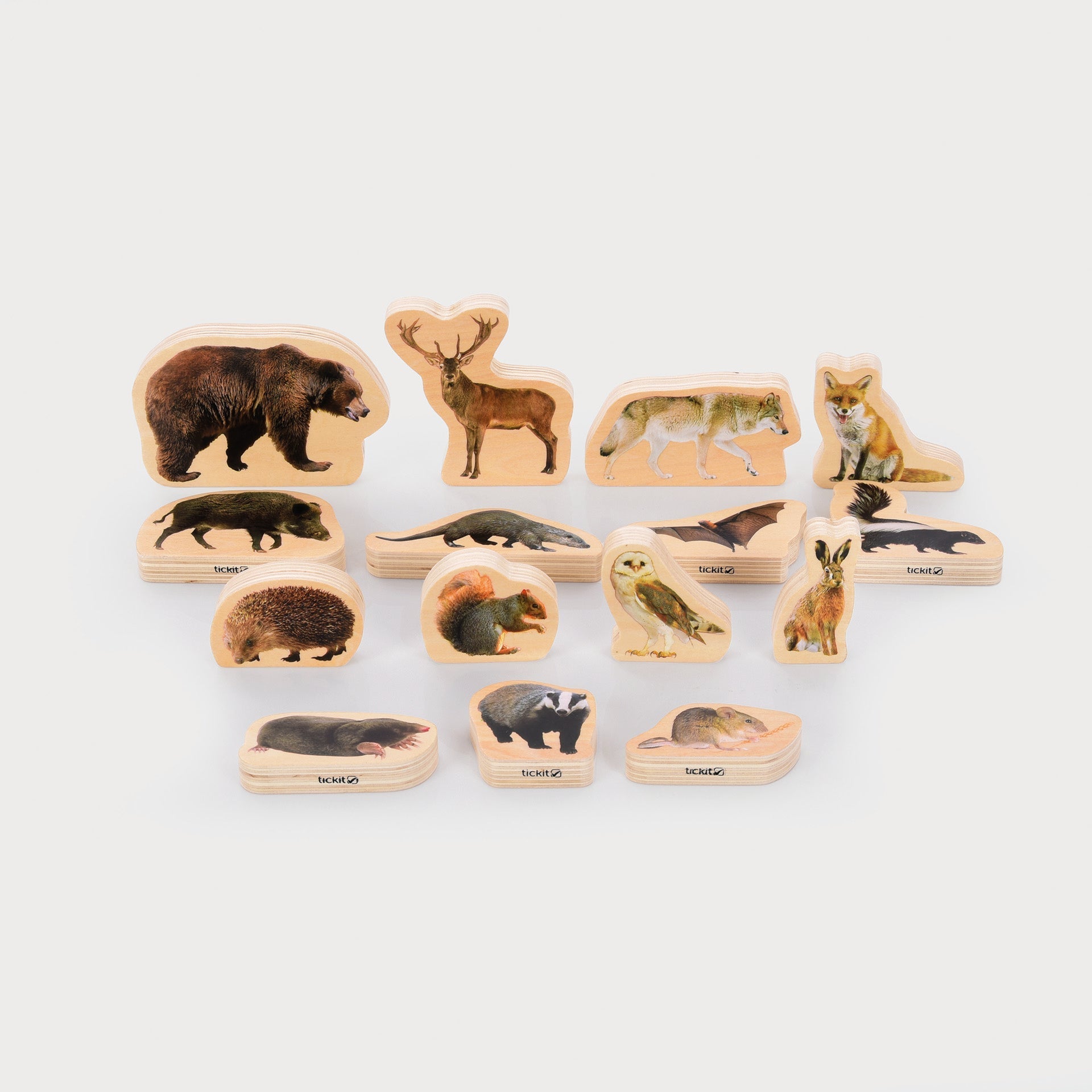 TickiT - Houten Bosdieren Blokken