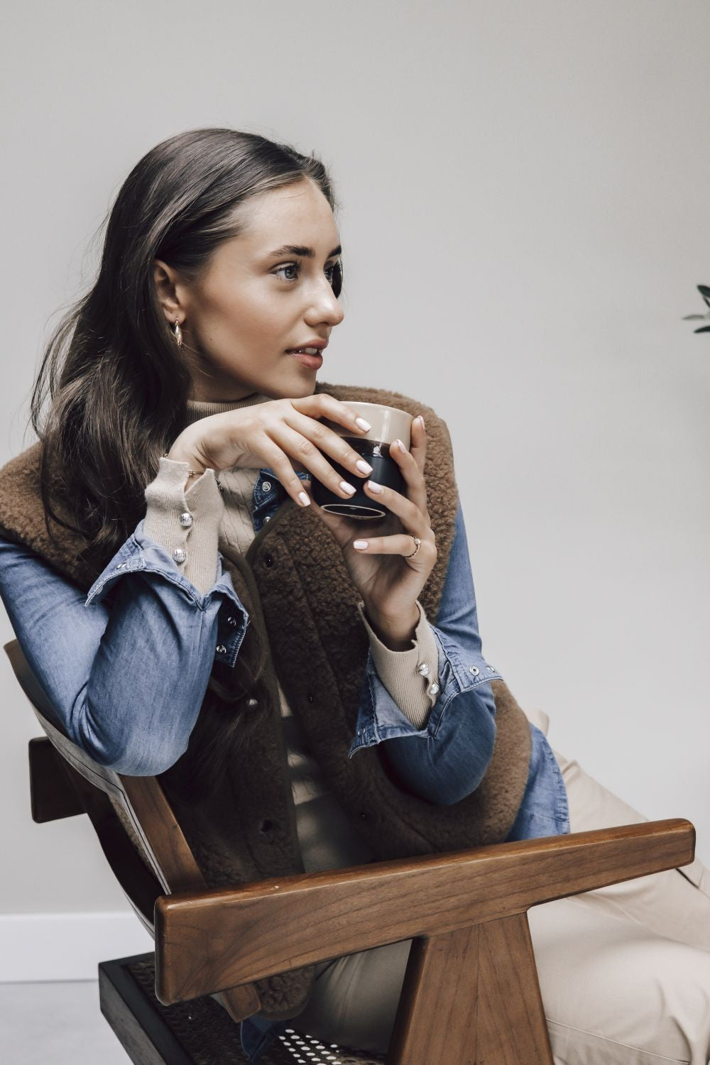 Alwero ADULT - Vest of bodywarmer Tyb light - Teddy Brown - 100% wol