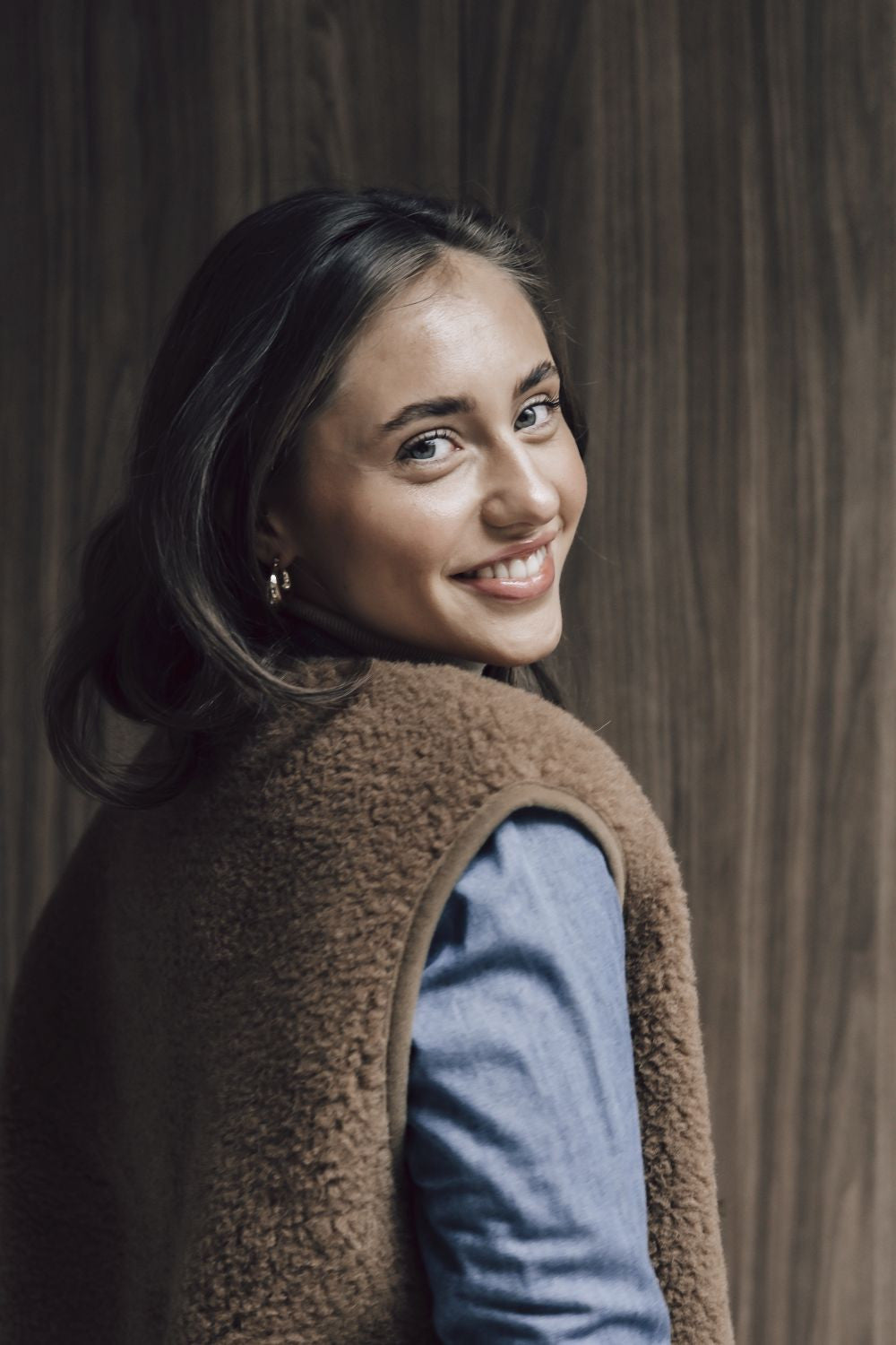 Alwero ADULT - Vest of bodywarmer Tyb light - Teddy Brown - 100% wol