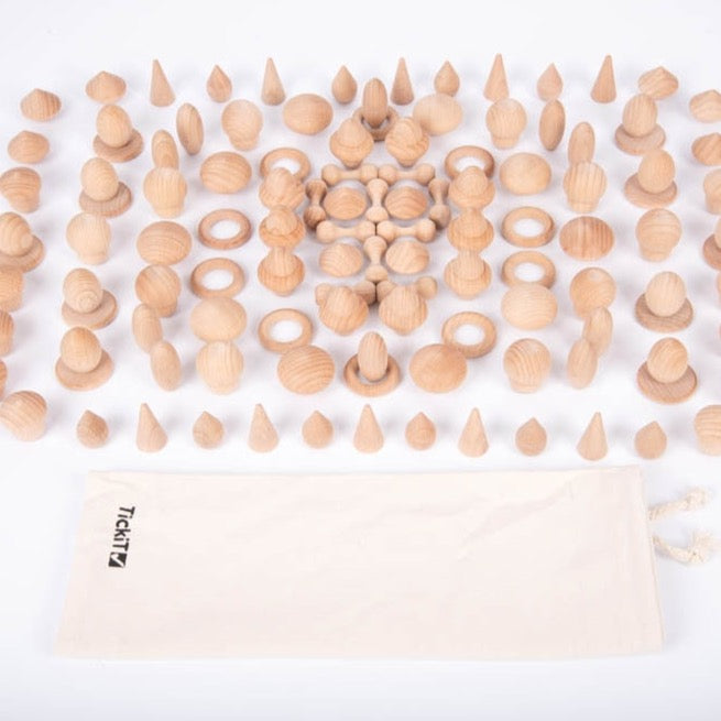 TickiT - Houten schatten klein - 120 stuks